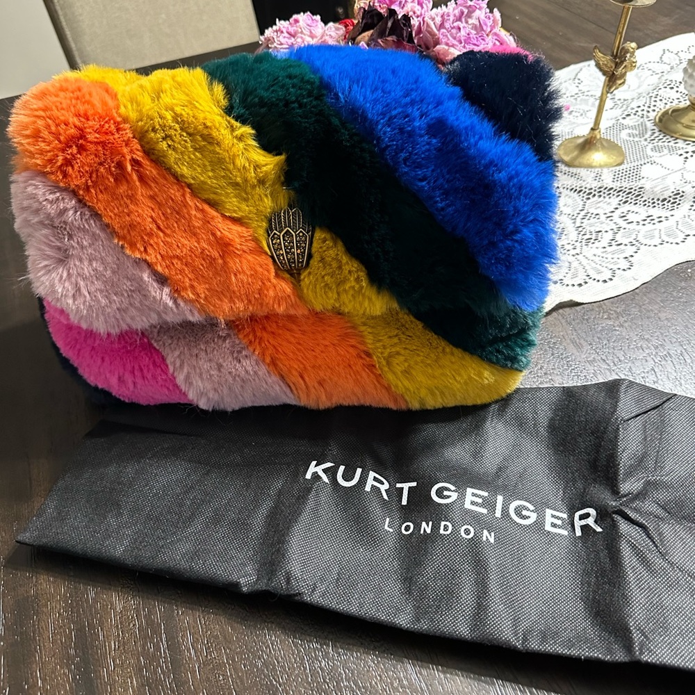 Kurt Geiger Faux Fur Rainbow Bag